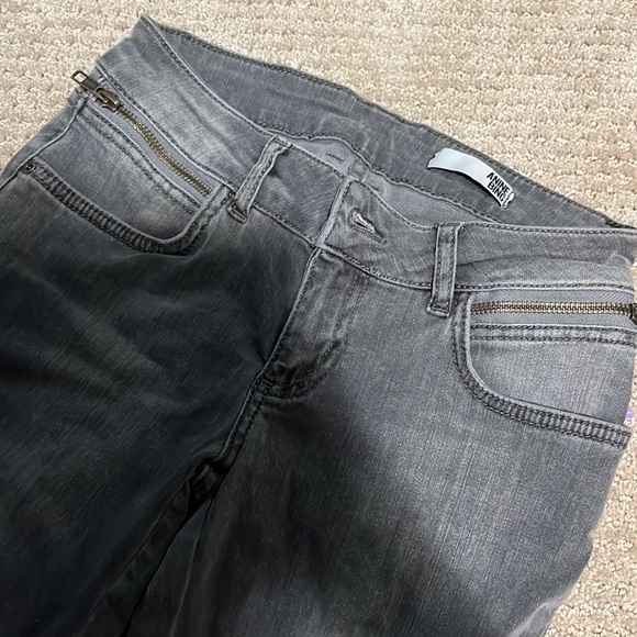 Anine Bing Women's Grey Double Zip Skinny Jeans - 25 - Picture 5 of 9